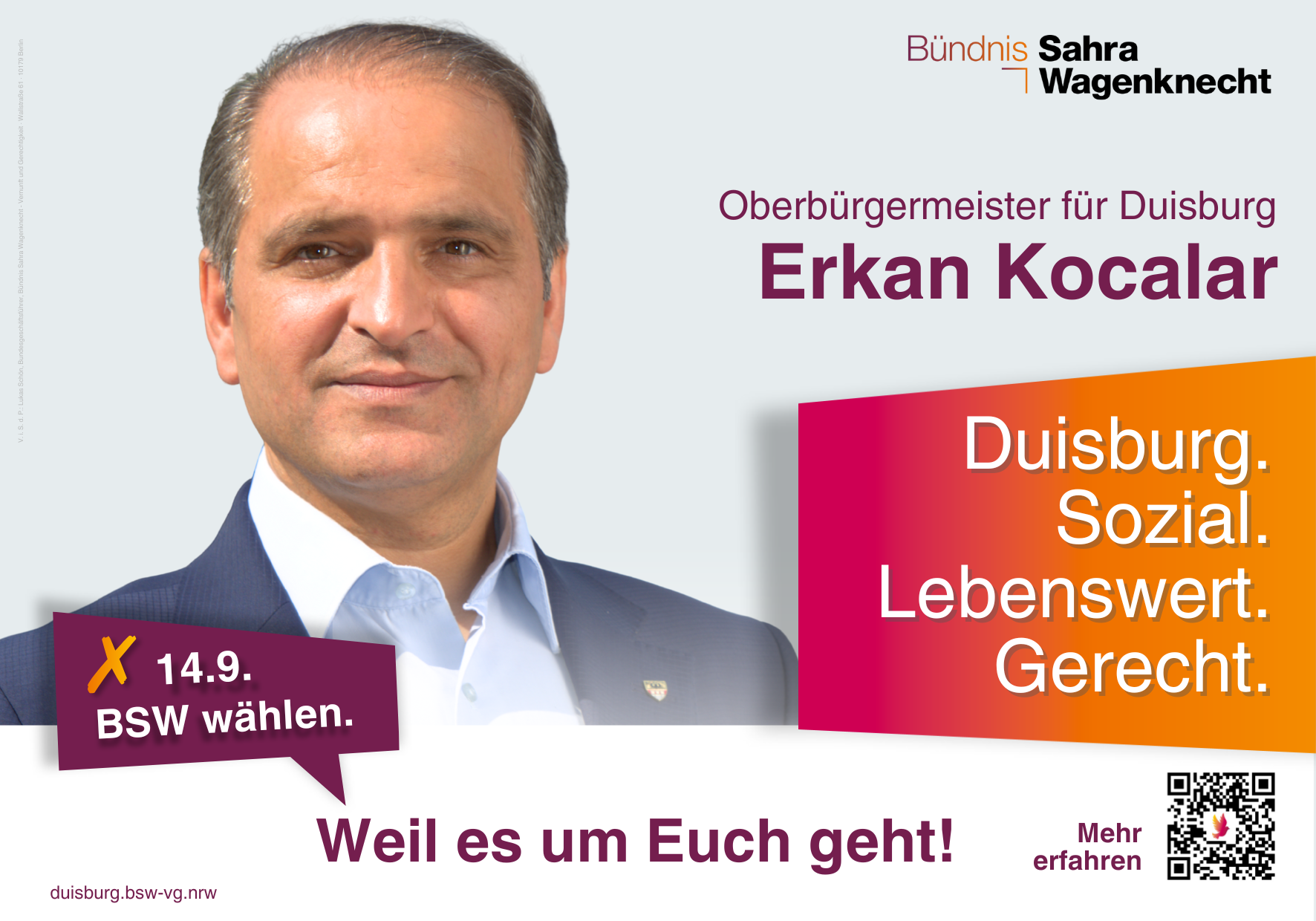 Erkan Kocalar tritt für das BSW zur OB-Wahl an
