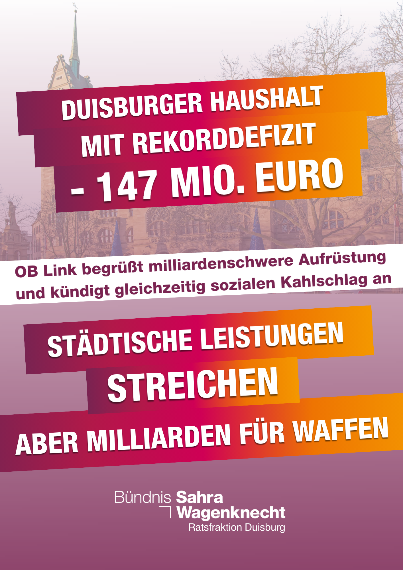 OB Link begrüßt Aufrüstung und kündigt gleichzeitig sozialen Kahlschlag an